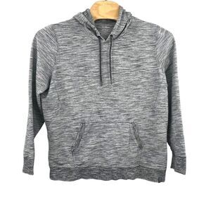 L.L. Bean Womens 2X Plus Beans Cozy Camp Hoodie Marled Gray Pullover Long Sleeve
